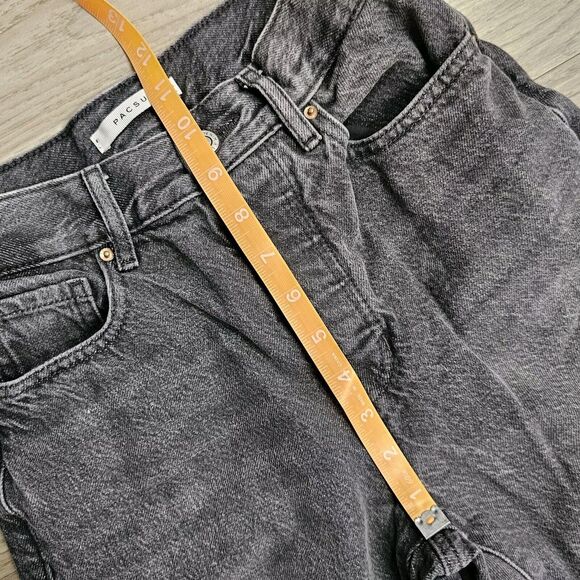 PACSUN Women's Grunge Ripped Distressed Black Grey Frayed Hem High Straight Jean - Picture 7 of 8